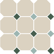 гранит керамический 4416 oct18+13-b white octagon 16/green 18 + turquoise 13 dots 30x30 см Серый