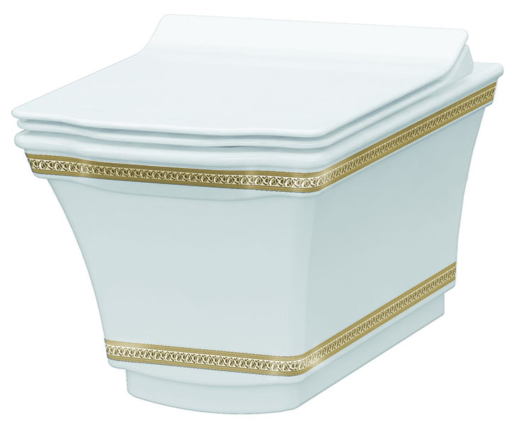 Подвесной унитаз безободковый с узором BOHEME Hermitage 951-G