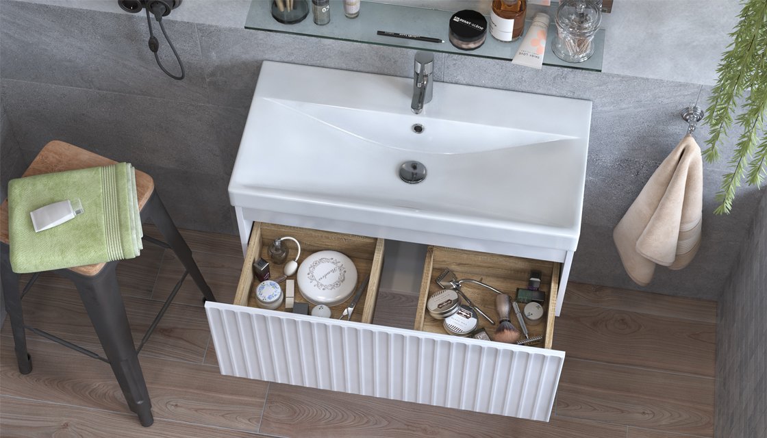 Тумба подвесная VELVEX Compo 80.1Y белый