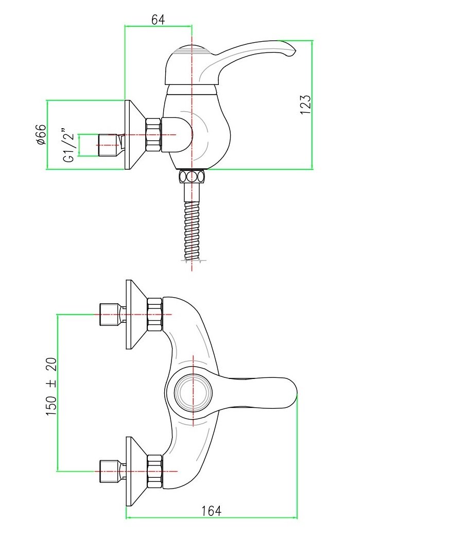 Смеситель для душа Webert Aurora AU870102065