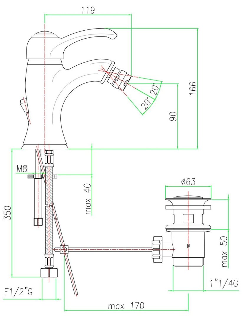 Смеситель для биде Webert Aurora AU840102065