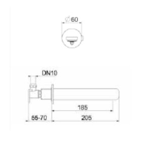 Излив Webert AC1005560 черный