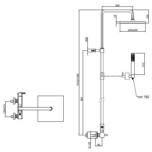 Душевая система Webert Azeta AZ870110015PVC хром