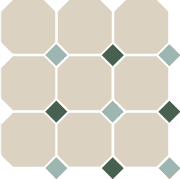гранит керамический 4416 oct13+18-a white octagon 16/turquoise 13 + green 18 dots 30x30 см Серый
