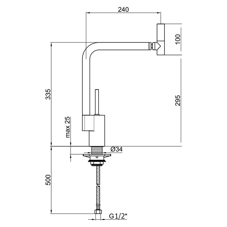Смеситель для кухни Webert Kitchen 360° TS920302784