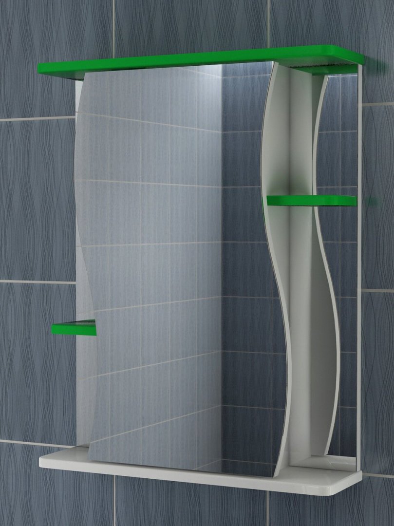 Зеркальный шкаф 55х70 см VIGO Alessandro зеленый левый