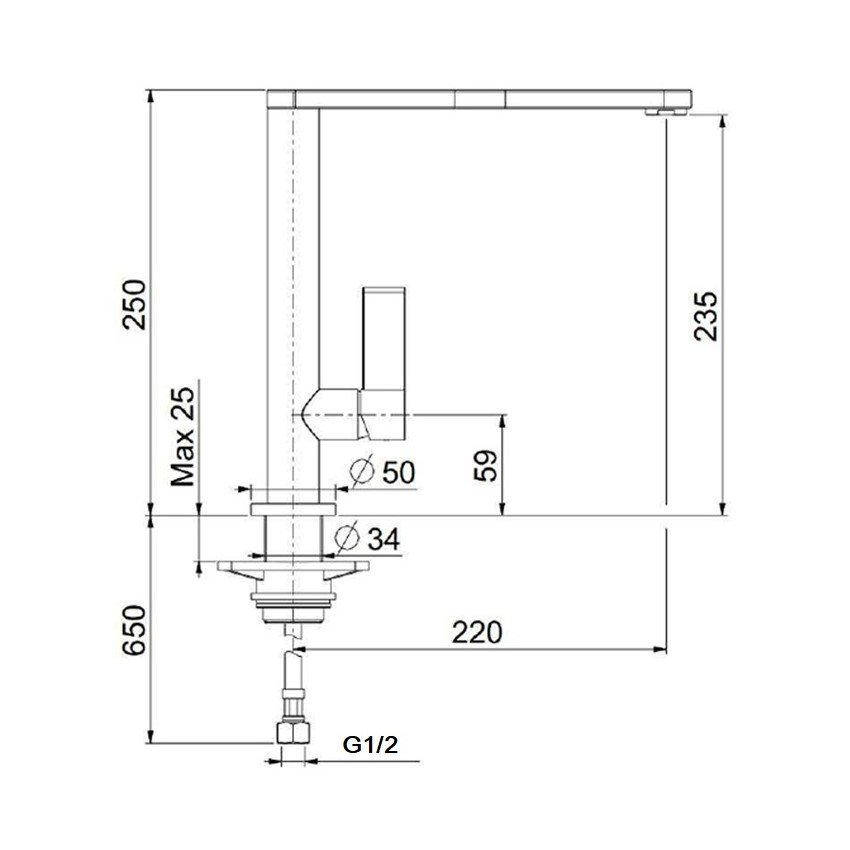 Смеситель для кухни Webert Essential EN920302560, Черный
