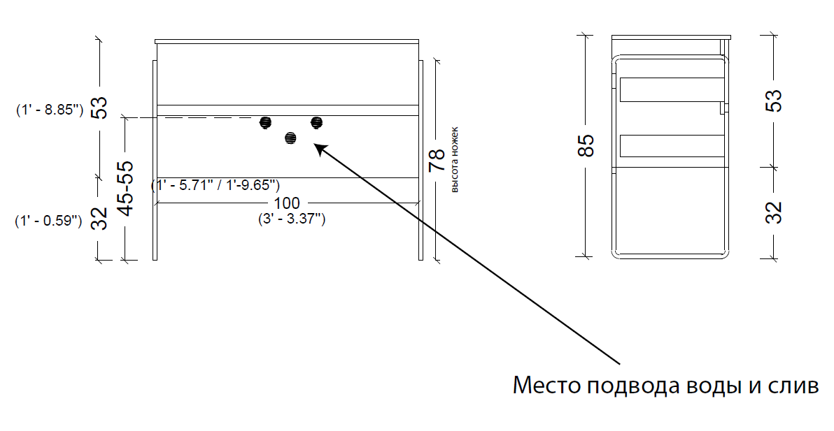 Тумба без раковины 120x46 2 полки Armadi Art Vallessi 837-120-C mat