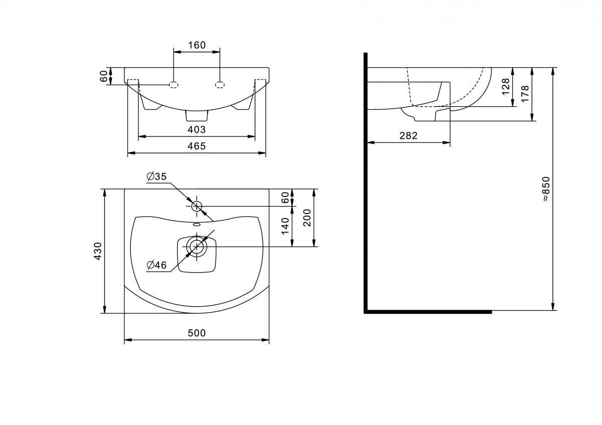 Раковина 50x43 см Santek Балтика 1WH501701 белый