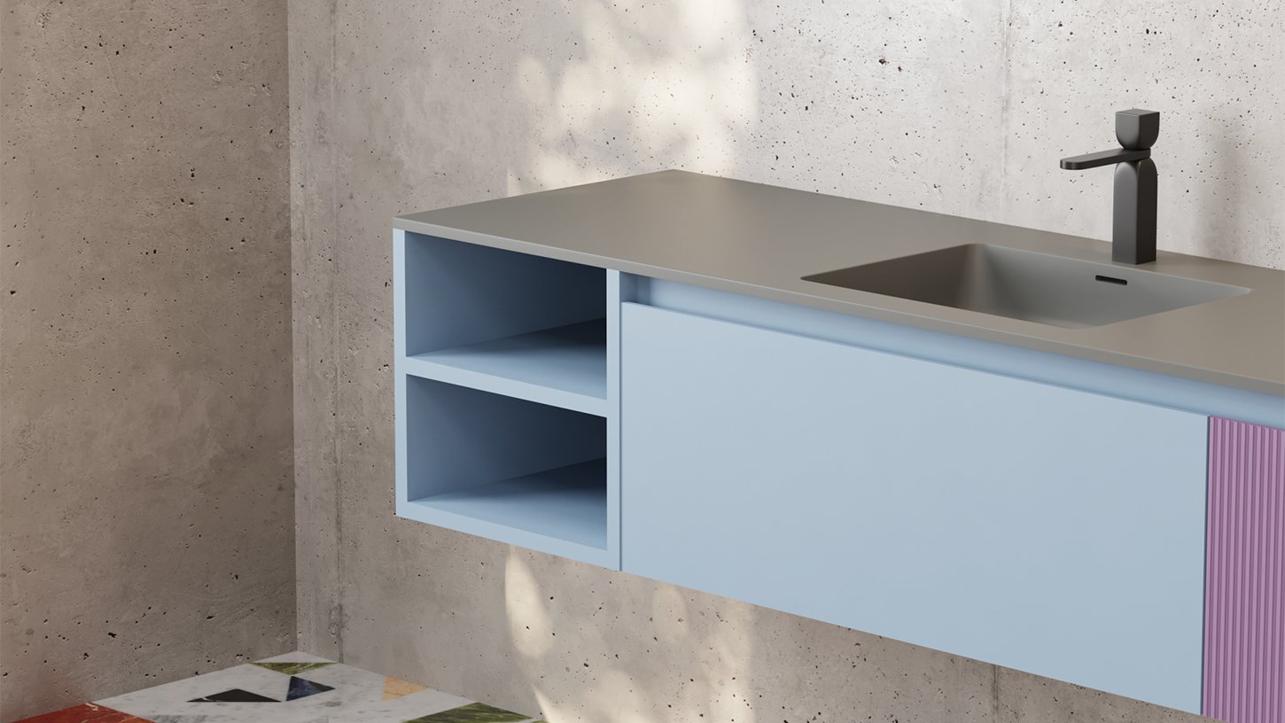 Тумба со столешницей 1000х500х400 см Salini DOMINO 27D310F RAL