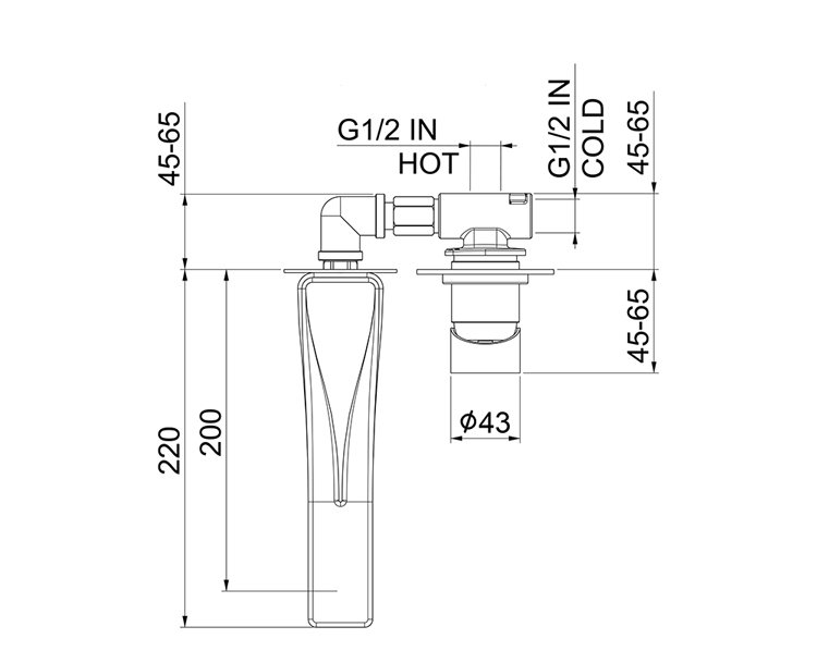 Излив Webert AC1039015 Хром