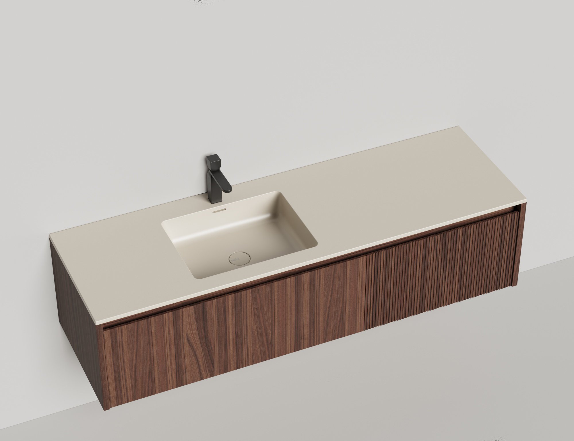 Подвесная тумба со столешницей Salini Domino 140x50 шпон 27D214