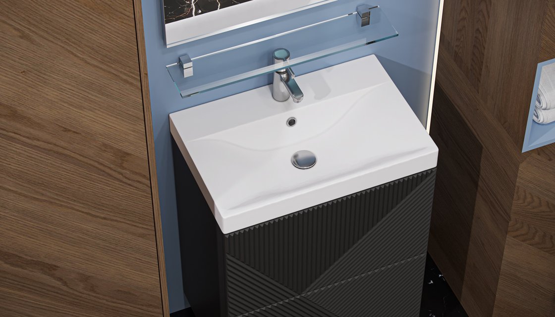 Тумба напольная VELVEX Edge 60.2Y графит