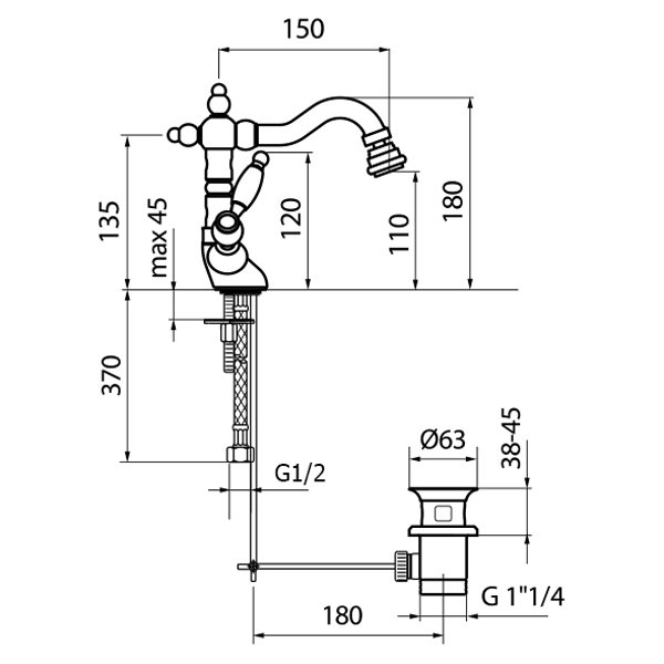Смеситель для биде Webert Alexandra AL710402065
