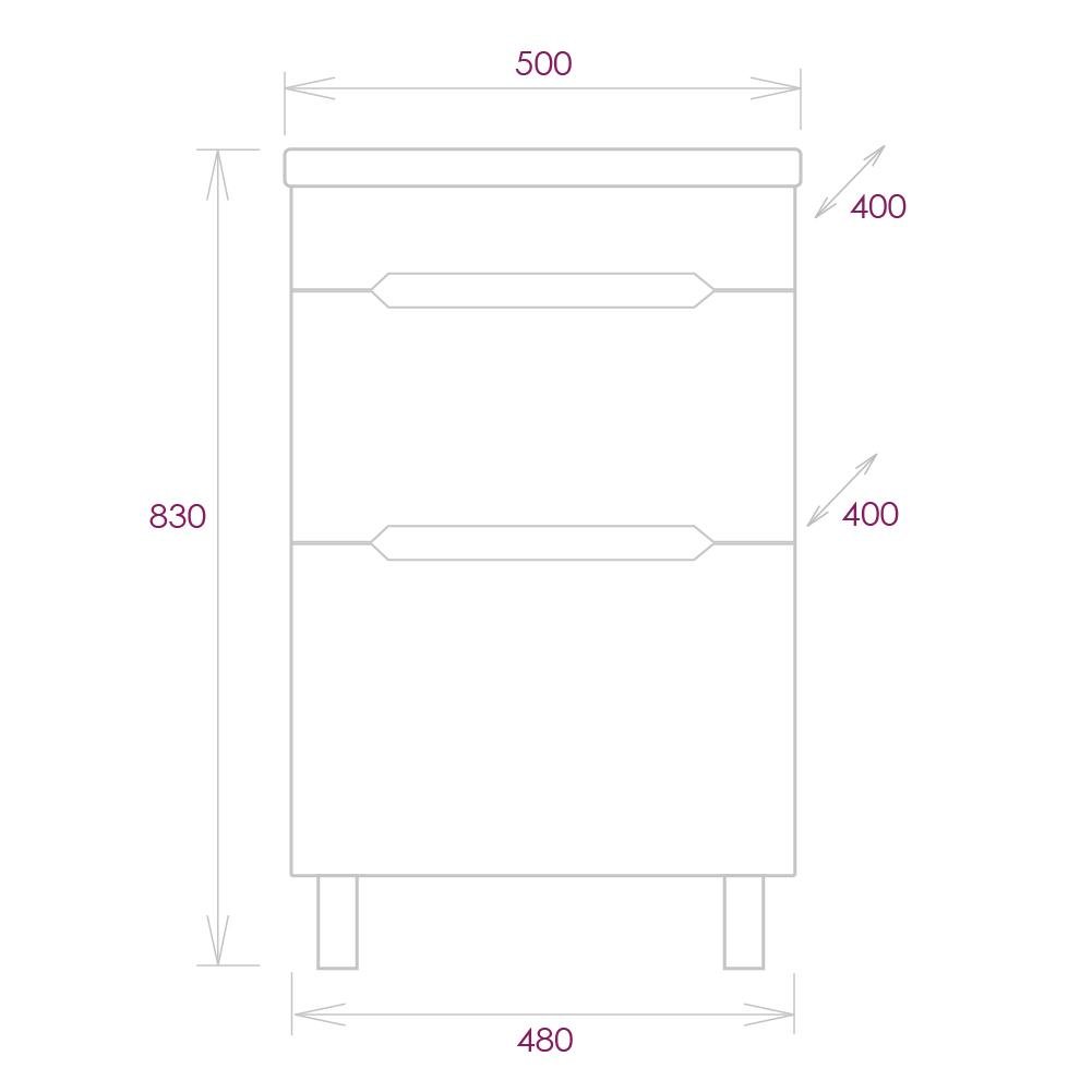 Тумба Onika Айленд 50 напольная, белая (ум. Сomo-50) 105039