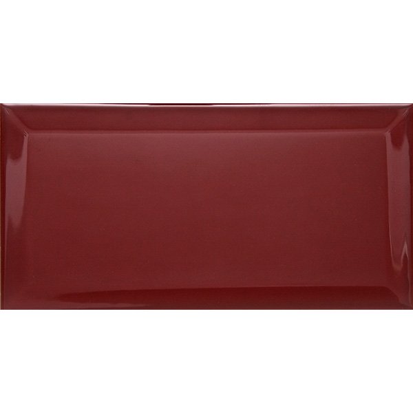 настенная плитка (кабанчик) biselado burdeos brillo 7,5x15 Бордовый