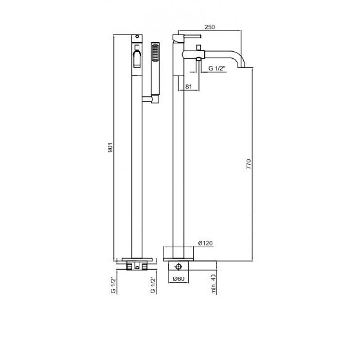 Смеситель для ванны с душем Webert Elio EL851101015
