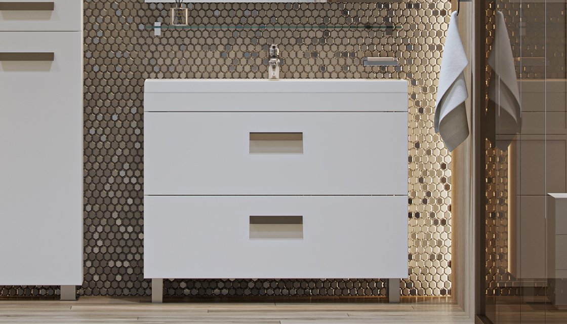 Тумба напольная VELVEX Orlando 100 белый матовый