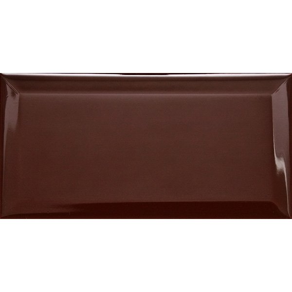 настенная плитка (кабанчик) biselado marron brillo 7,5x15 Коричневый
