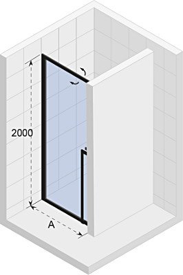 Душевая дверь 80x200 RIHO SZ LUCID GD101 BLACK