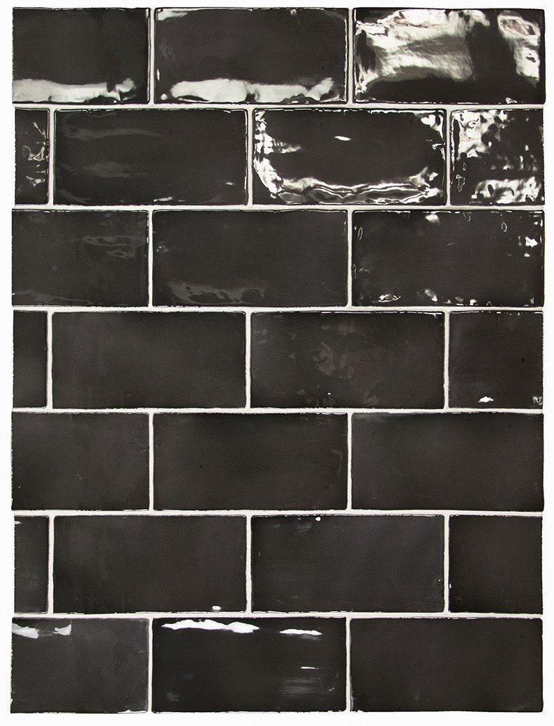плитка керамическая настенная 26906 manacor black 7,5х15 см Черный