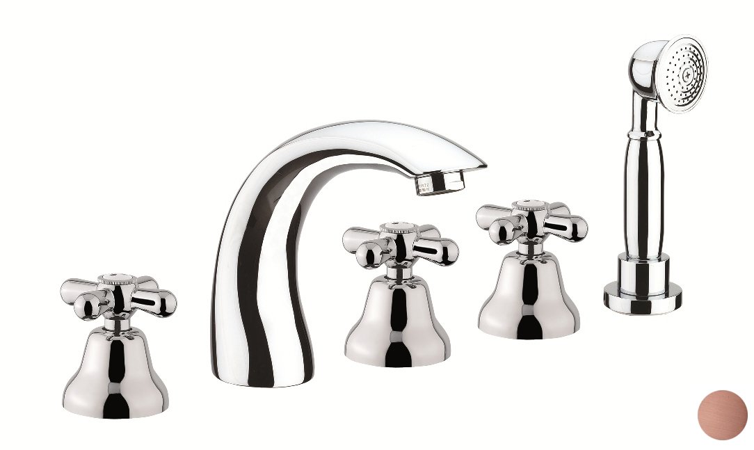 Смеситель на борт ванны Webert Armony AM730401060 медь