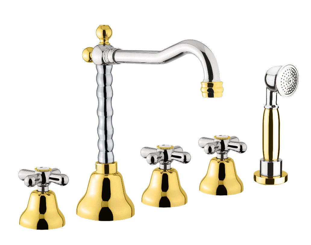 Смеситель на борт ванны Webert Armony AM730402017 Хром-золото