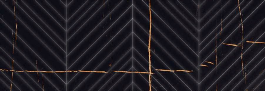 плитка настенная basalt struttura linea  700x242 Черный