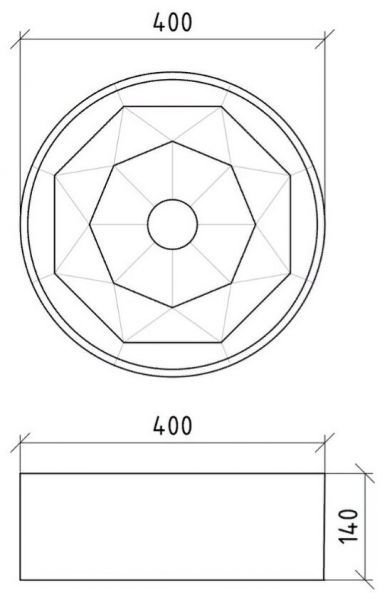 Раковина Armadi Art Грань 40х14 см Серебро 865