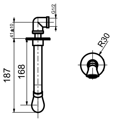 Излив Webert Opera AC0983560 черный