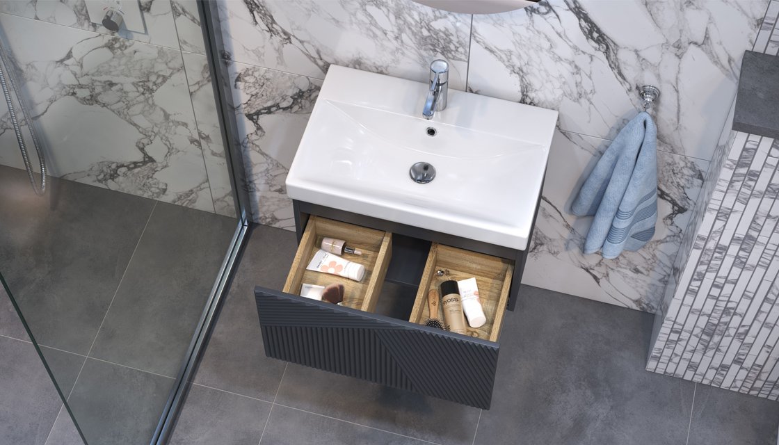 Тумба подвесная VELVEX Edge 60.1Y графит