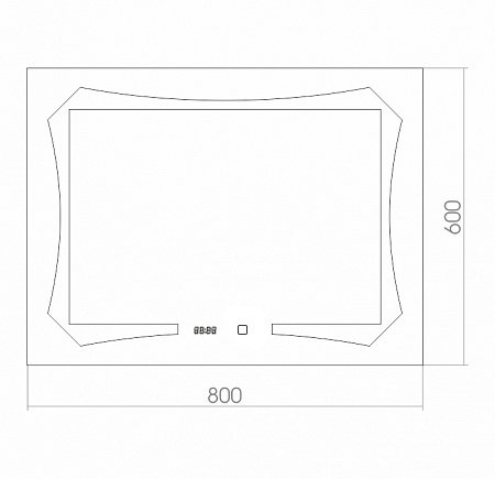 Зеркало Silver Mirrors OTTO 800х600 часы, ФР-00001398