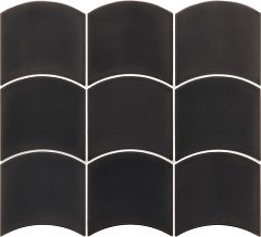 керамическая плитка для стен equipe wave black 12*12 Черный