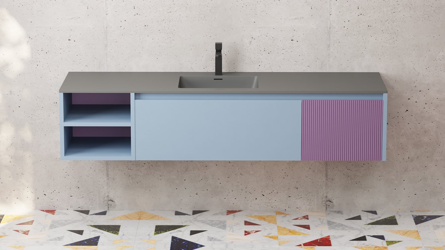 Тумба со столешницей 1000х500х400 см Salini DOMINO 27D310F RAL