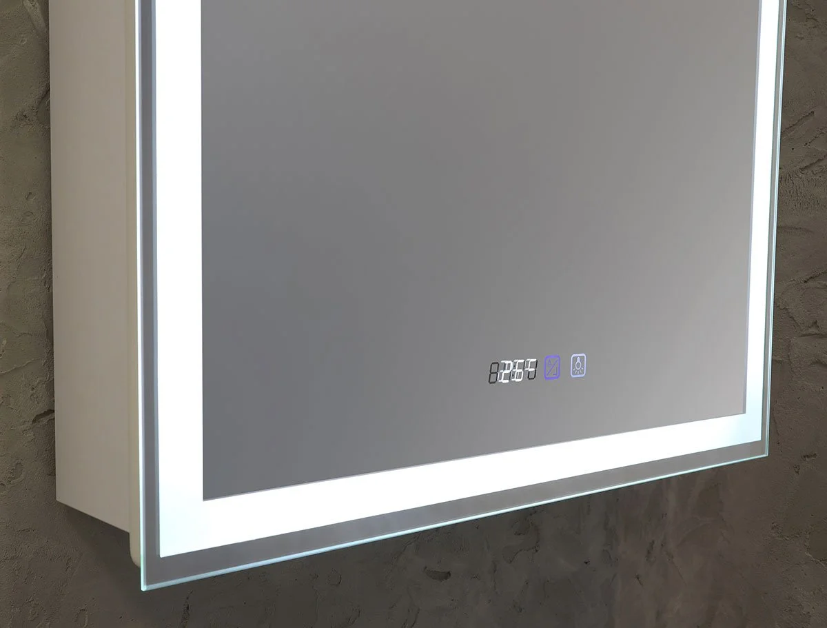 Зеркало-шкаф Silver Mirrors Киото 50 с часами и сменой цвета LED-00002356