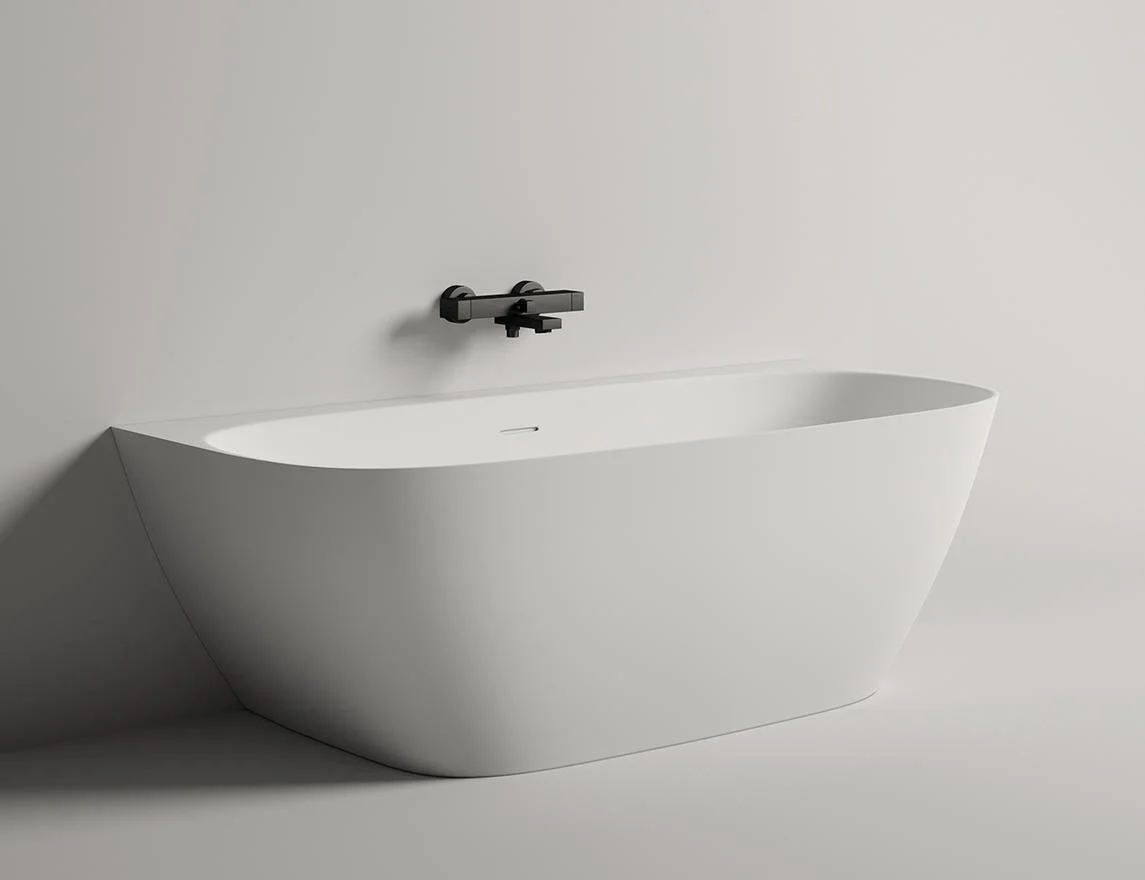Ванна каменная отдельностоящая глянцевая 170x80 Salini Sofia Wall 102512GRH окрашена по RAL снаружи