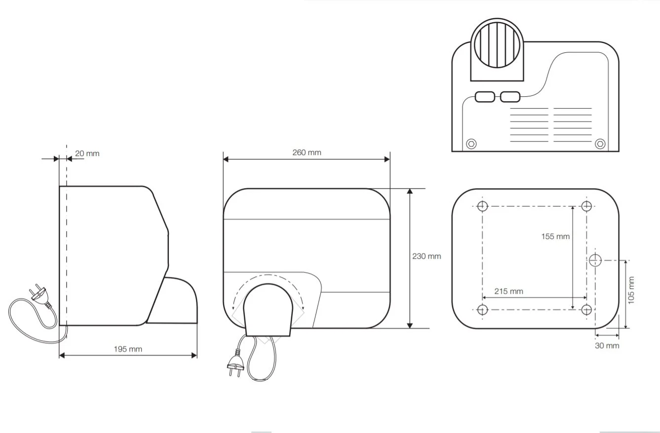 Автоматический сушитель для рук 26 см BEMETA сталь