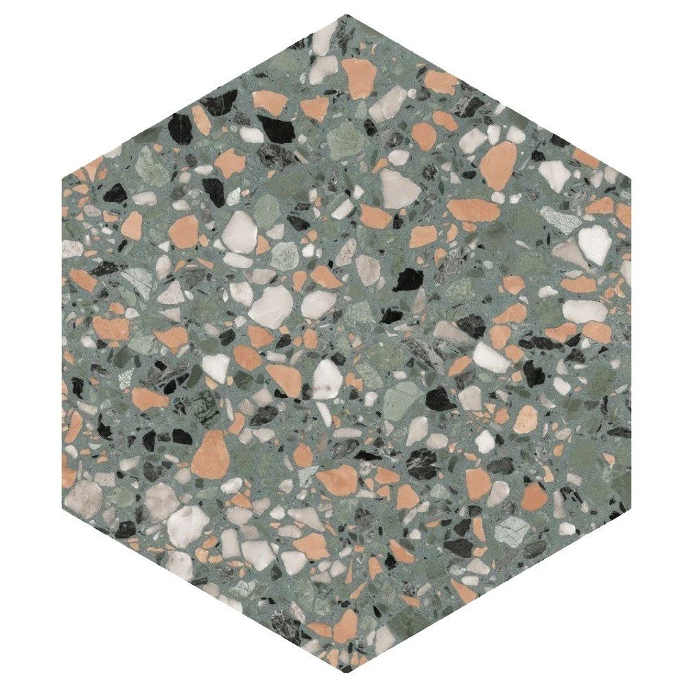 керамогранит terrazzo teal 32x36,8 см 