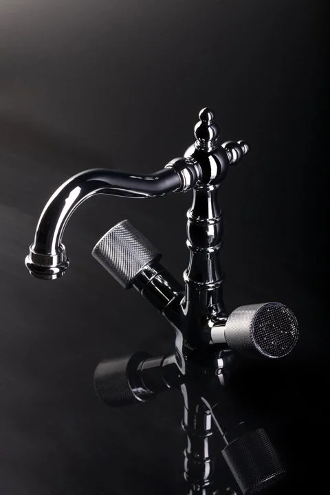 Cмеситель для умывальника высокий BOHEME Royal Cristal 312-Royal/CRST