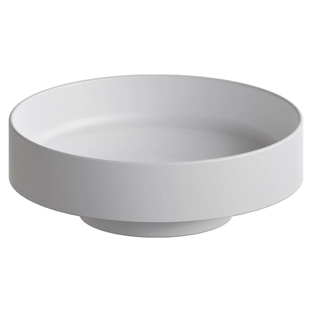Раковина накладная 40 см Boheme Corian 801-MW белый матовый