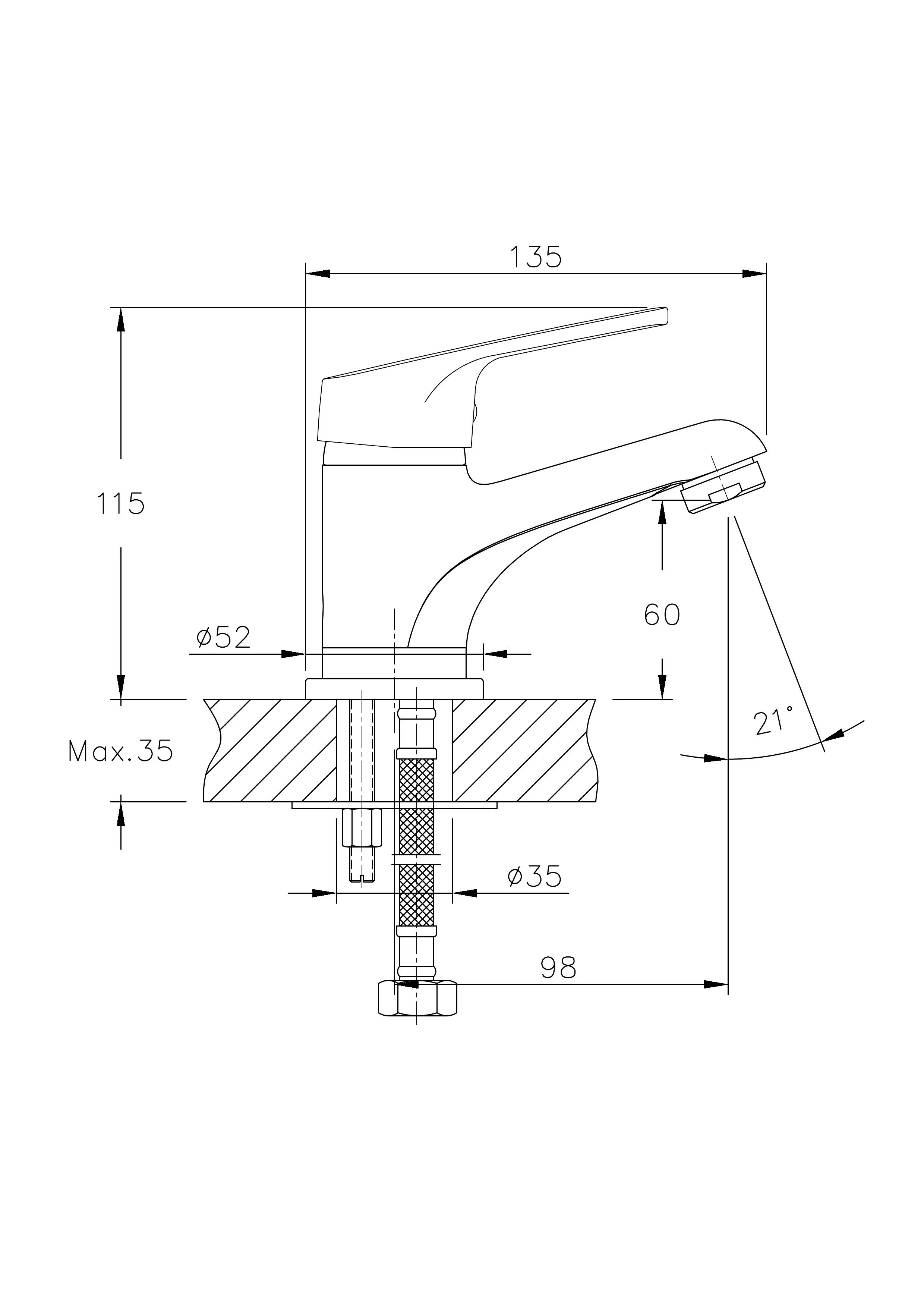 Смеситель для раковины HAIBA HB1016-K
