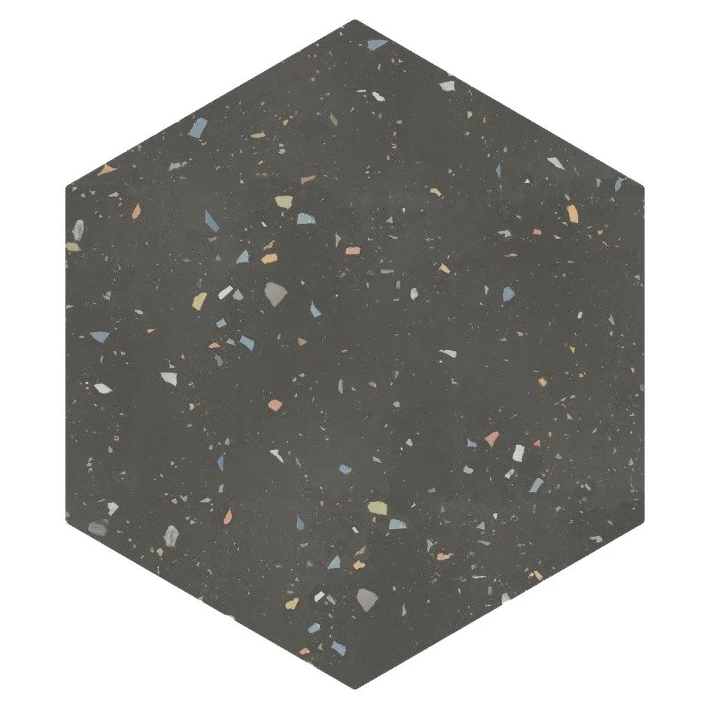 керамогранит terrazzo graphite colours 32x36,8 см 