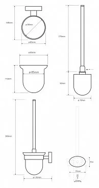 Ёршик подвесной 9,5 см BEMETA OVAL хром