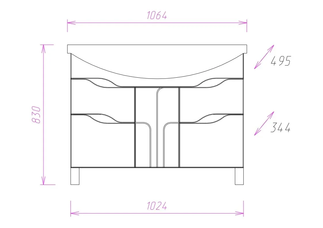 Тумба Onika ВЕРОНЭЛЛА 105.16 под раковину Kirovit СТИЛЬ 105