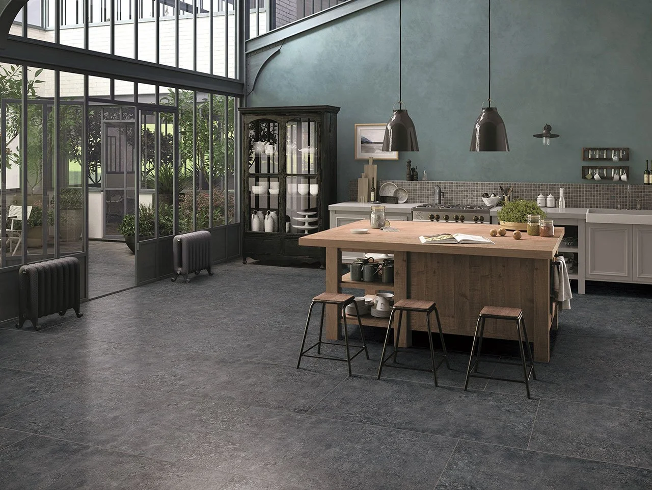 terrazzo - tz612ntt9502l 60*120 лаппатированный темный Cерый
