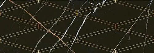 декор black & gold 70x24.2 rombi ректификат Черный