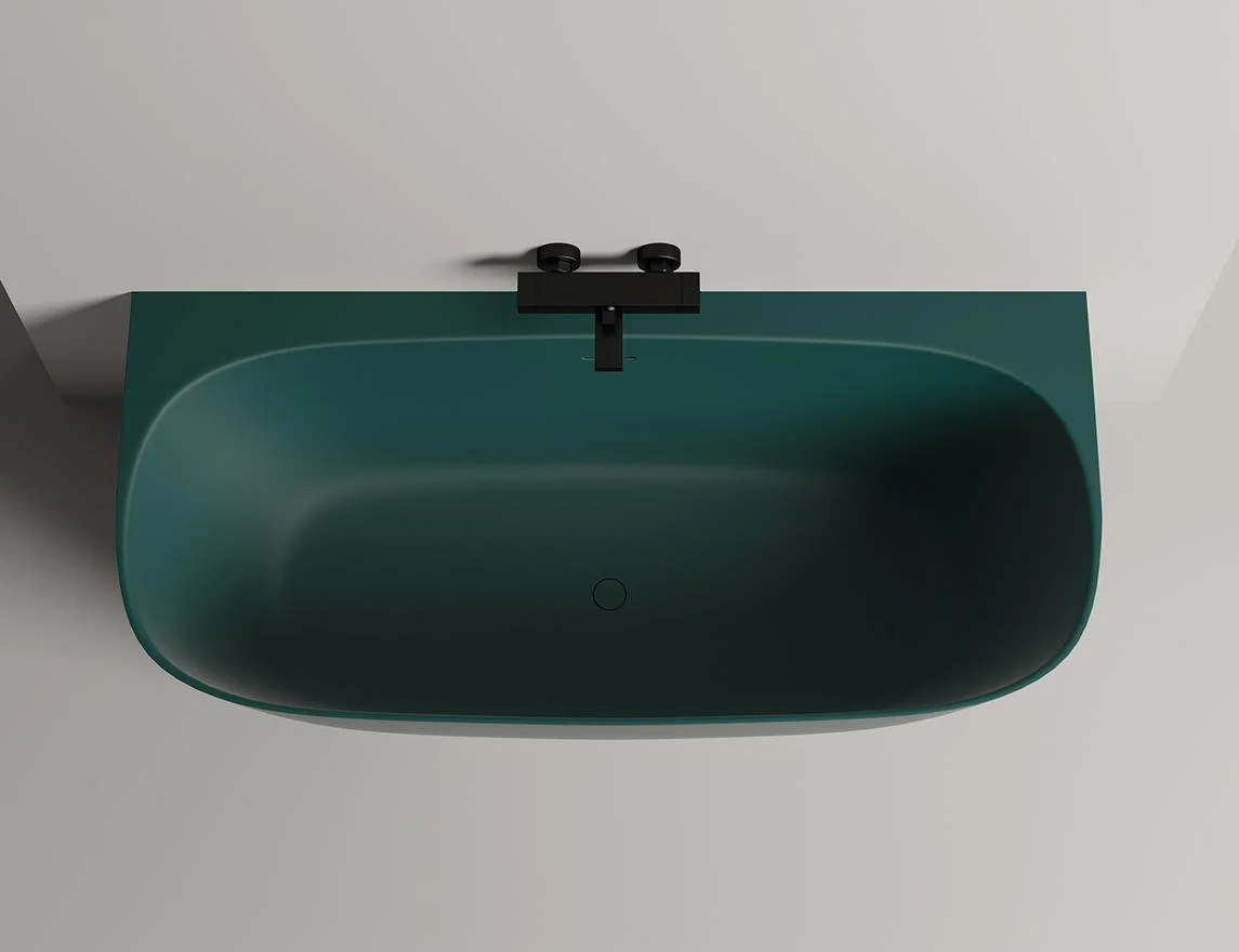 Ванна каменная отдельностоящая глянцевая 170x80 Salini Sofia Wall 102512GRH окрашена по RAL снаружи