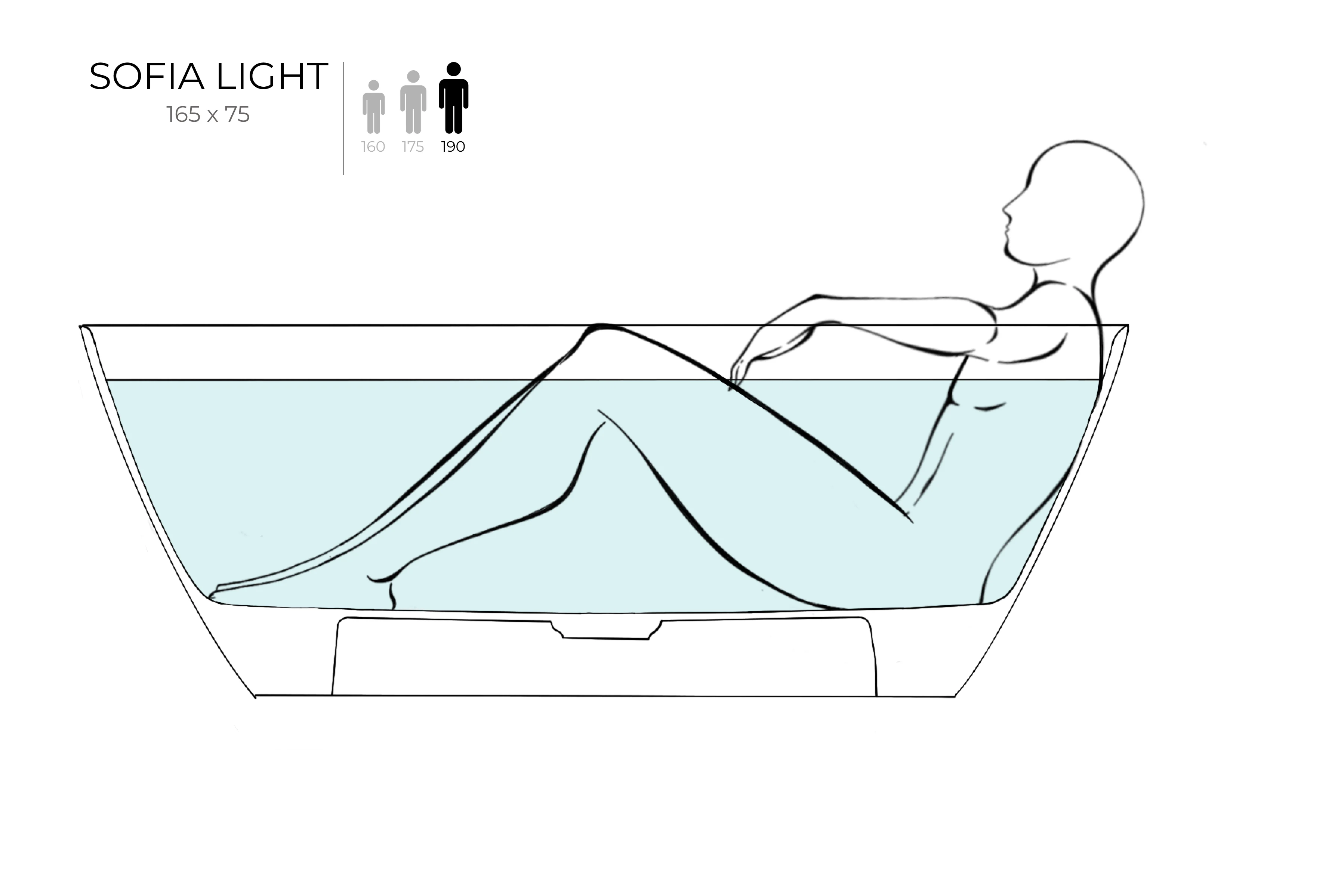 Ванна отдельностоящая Salini SOFIA LIGHT Внешний перелив 103711G