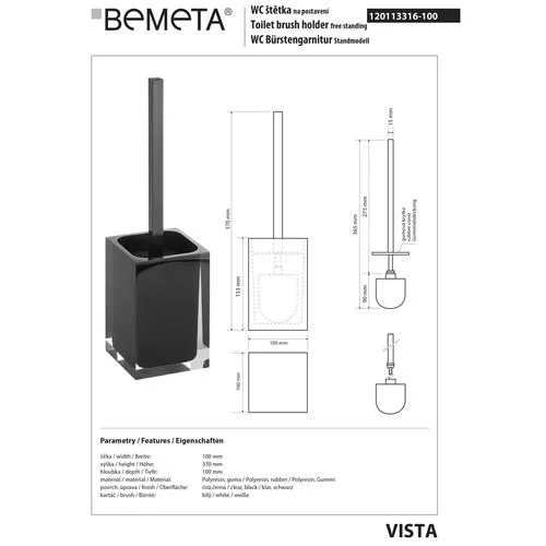 Ёршик напольный синий 10 см BEMETA VISTA