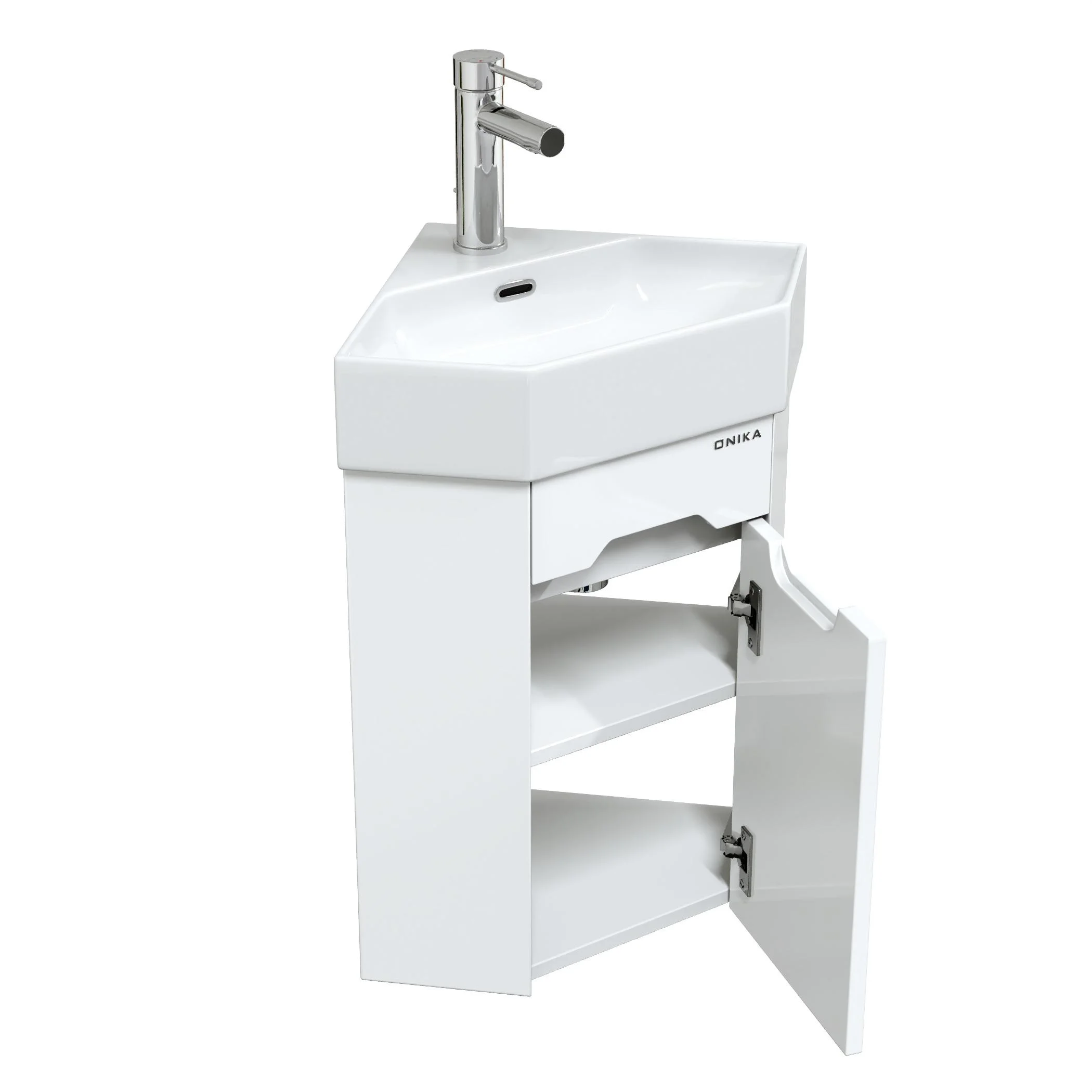 Тумба  подвесная 35 см угловая Onika Айленд 103502 под умывальник Line